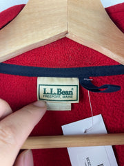 Vintage 90s LL Bean Red Quarter Zip Fleece Sweater