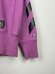 Off White Champion Diagonal Arrows Purple Hoodie