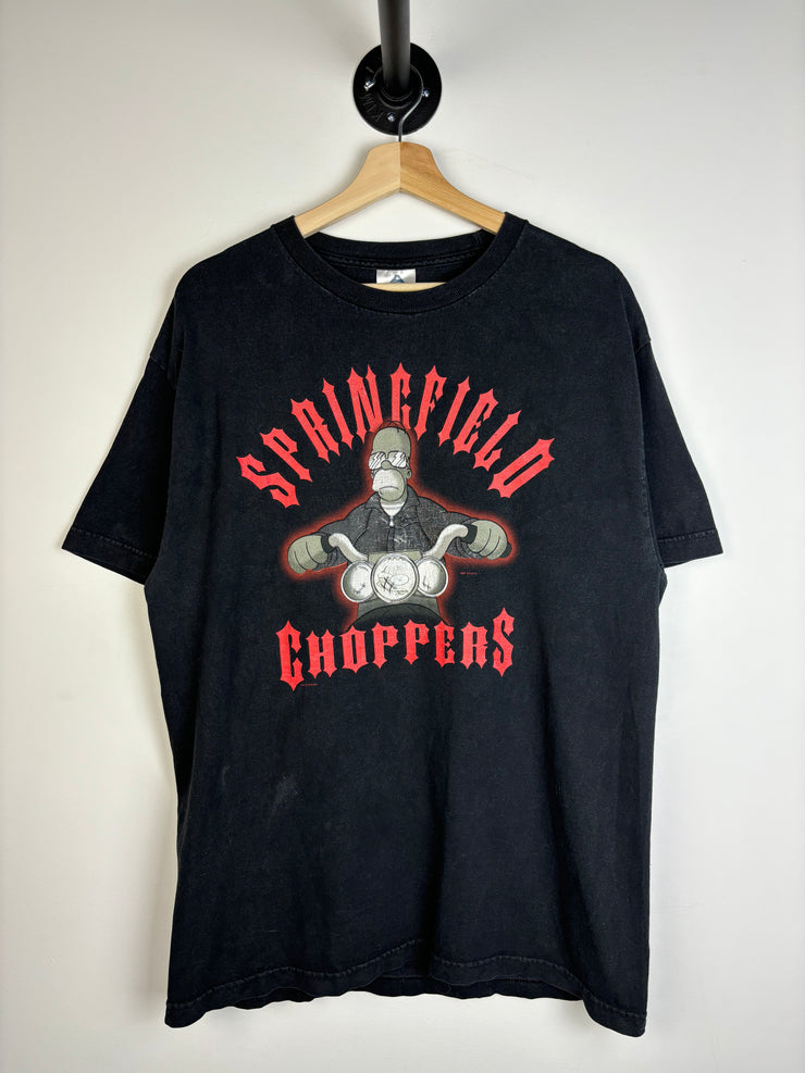 Vintage 2004 Simpsons Springfield Choppers Black Tee