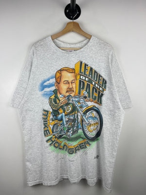 Vintage 90s NFL Green Bay Packers Mike Holmgren Caricature Grey Tee