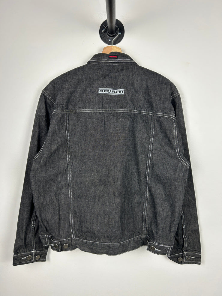 Vintage Y2K Fubu Contrast Stitch Black Denim Jacket