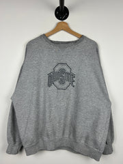 Vintage Ohio State Embroidered Grey Crewneck