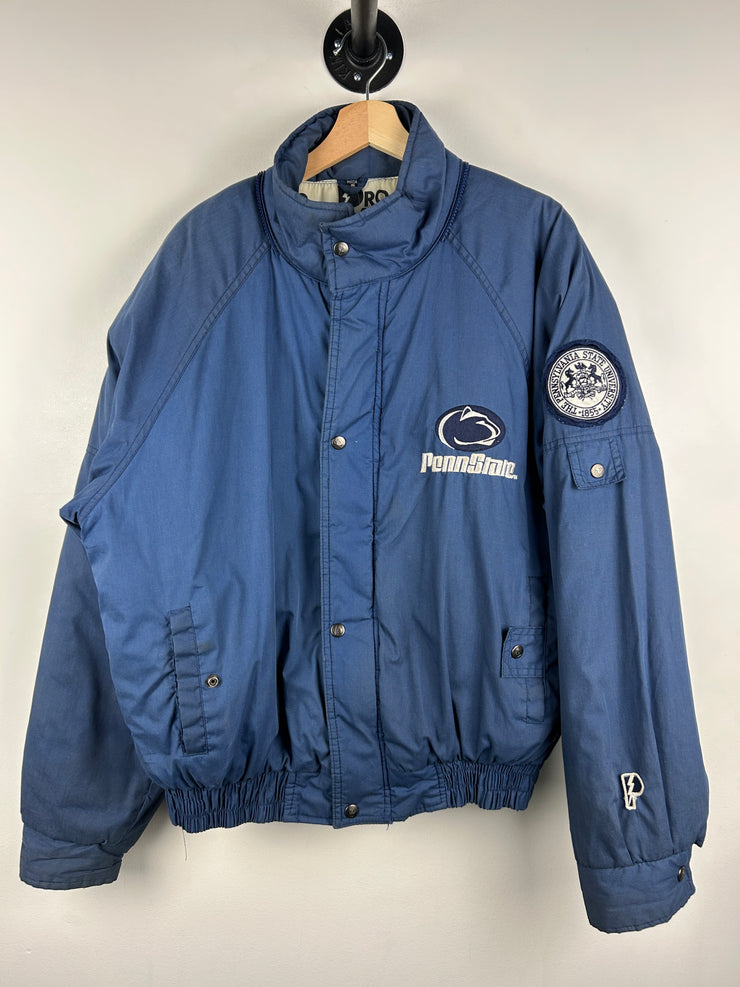 Vintage 90s Pro Player Penn State Nittany Lions Navy Insulated Bomber Jacket