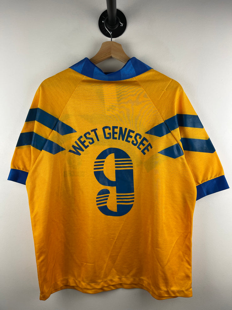 Vintage 90s West Genesse Wildcats Navy & Yellow Soccer Jersey