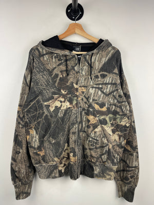 Vintage 90s Ace Sportswear Real Tree Camo Zip Up Hoodie