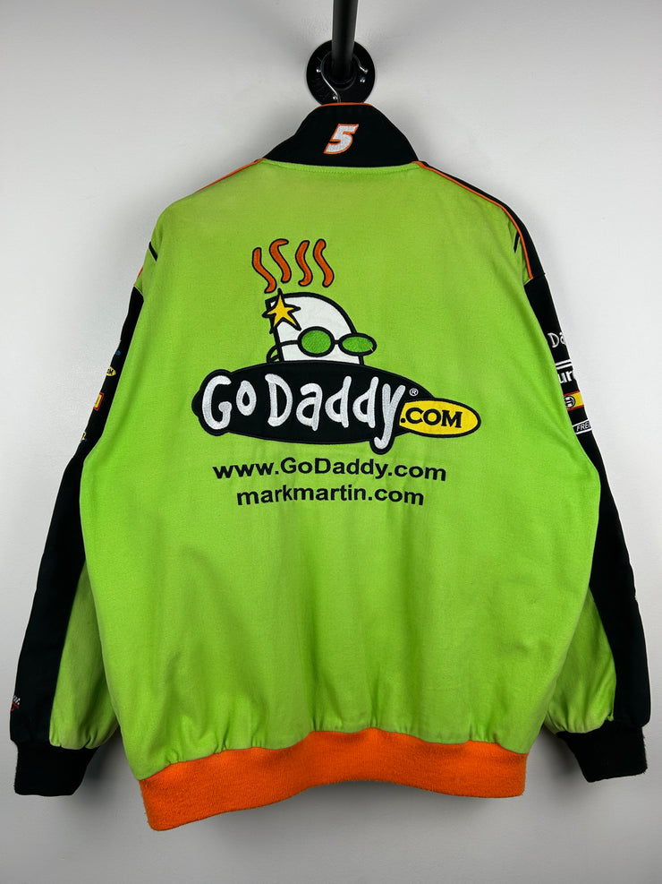 Vintage Nascar Chase Mark Martin Go Daddy Green Racing Jacket