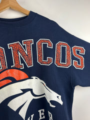 Vintage 90s NFL Riddell Denver Broncos Big Spellout Navy Crewneck