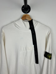 Stone Island Side Zip White Hoodie