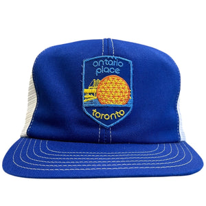 Vintage 80s Ontario Place Toronto Blue & White Trucker Snapback Hat
