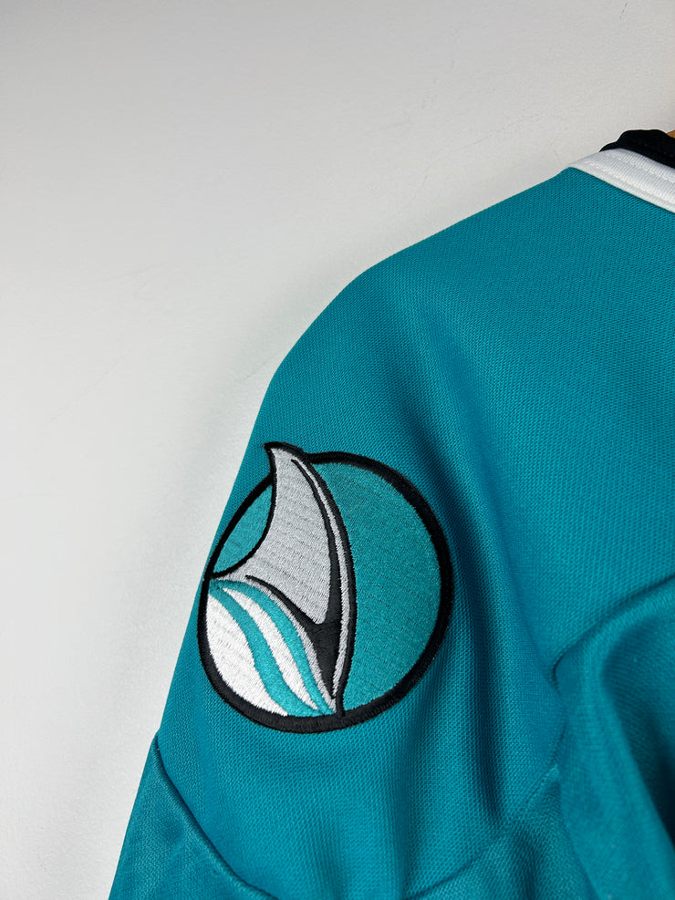 Vintage 90s NHL CCM San Jose Sharks Teal Hockey Jersey