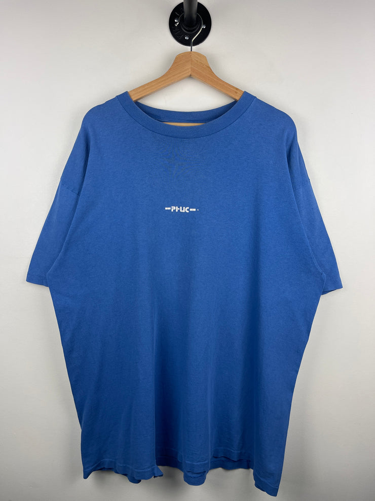 Vintage 90s Phuc Skateboards Stussy 3 Wheeler Bike Blue Tee