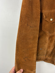 Vintage 60s Suede Brown Button Up True Vintage Jacket