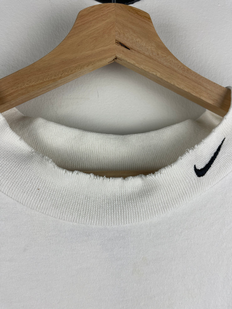 Vintage Nike Golf Swoosh Mock Neck White Long Sleeve