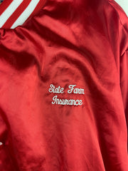 Vintage 80s Swingster State Farm Insurance Red Satin Varsity Jacket