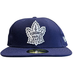 Vintage NHL New Era Toronto Maple Leafs Plain Logo Navy Fitted Hat