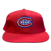 Vintage 90s NHL Montreal Canadiens Plain Logo Red Snapback Hat