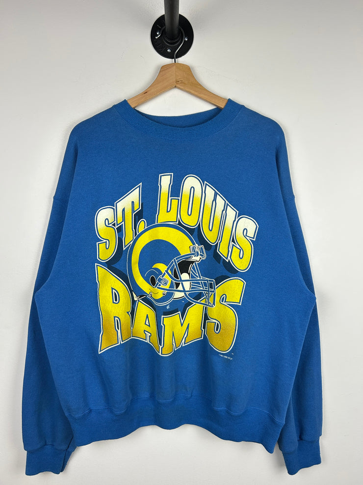 Vintage 90s NFL St. Louis Rams Blue Crewneck