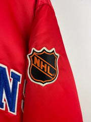 Vintage 90s NHL Starter Montreal Canadiens Red Satin Bomber Jacket