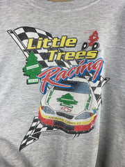 Vintage Nascar Little Trees Racing Grey Crewneck