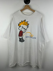 Vintage 90s Michigan Peeing White Tee