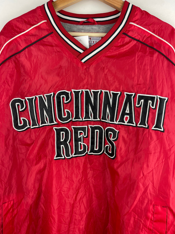 Vintage MLB Cincinnati Reds Embroidered Red Pullover Windbreaker