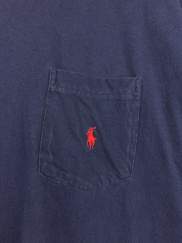 Vintage 90s Polo Ralph Lauren Navy Pocket Tee