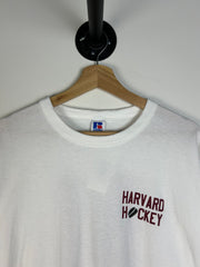 Vintage 90's Russell Harvard Hockey White Tee