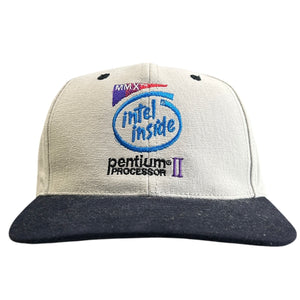 Vintage 90s Intel Inside Processor Promo Beige Strapback Hat