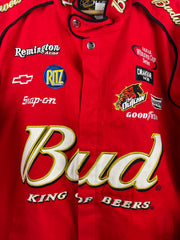 Vintage Nascar Chase Dale Earnhardt Jr Budweiser Red Racing Jacket