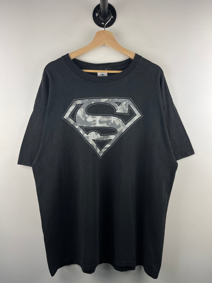 Vintage Superman Camo Logo Black Tee