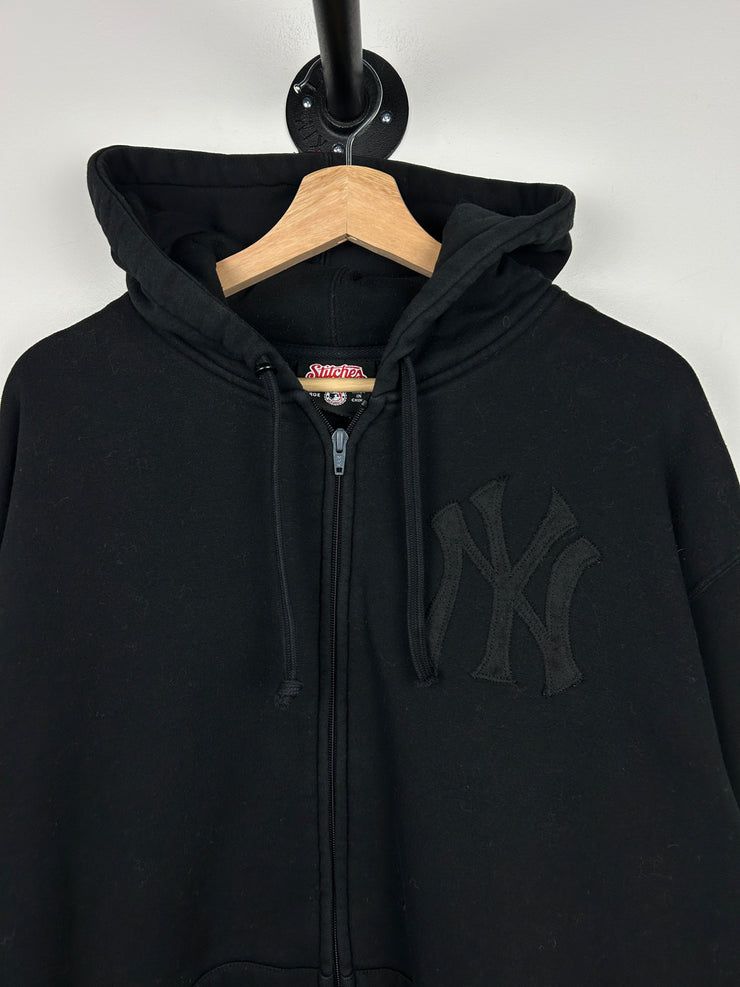 Vintage MLB New York Yankees Tonal Black Zip Up Hoodie