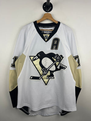 Vintage NHL Reebok Pittsburgh Penguins Evgeni Malkin White Hockey Jersey