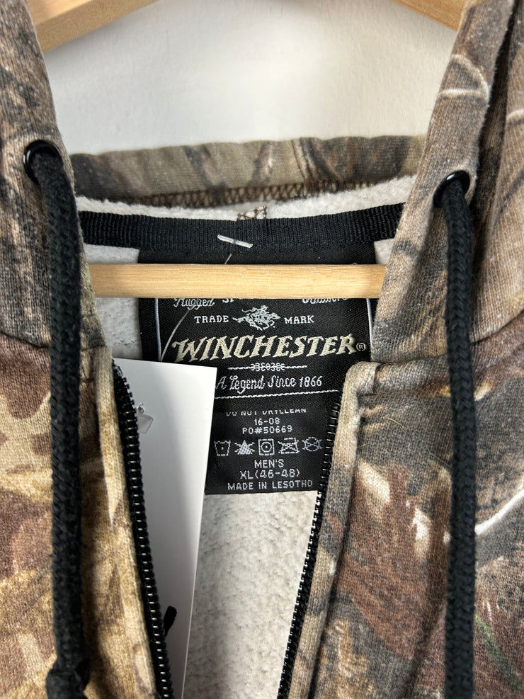 Vintage Y2K Winchester Real Tree Camo Zip Up Hoodie