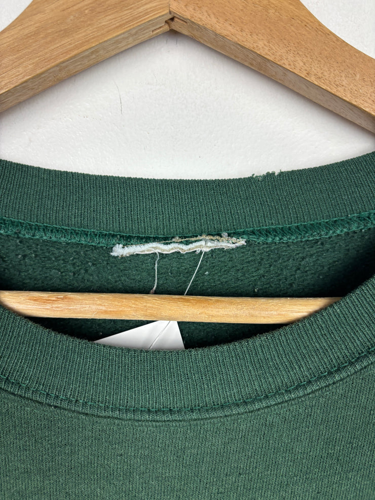 Vintage 90s Forest Green Faded Blank Crewneck