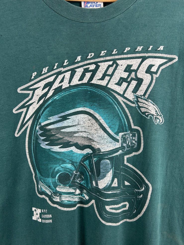 Vintage 90s NFL Pro Player Philadelphia Eagles Distressed Green Tee