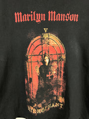 Vintage 2000 Marilyn Manson Hierophant Tarot Card Black Tee