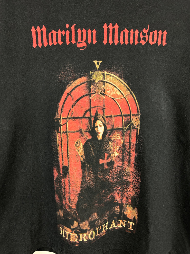 Vintage 2000 Marilyn Manson Hierophant Tarot Card Black Tee