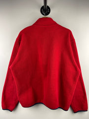 Vintage 90s LL Bean Red Quarter Zip Fleece Sweater