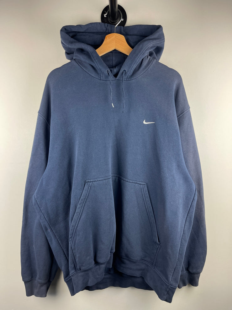 Vintage Nike Mini Swoosh Navy Hoodie