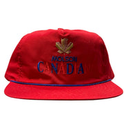 Vintage 90s Molson Canadian Beer Red Snapback Hat