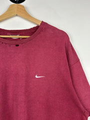 Vintage Nike Mini Swoosh Distressed Red Tee