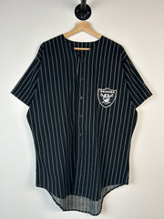 Vintage 90's Chalk Line Los Angeles Raiders Pin Stripe Black Baseball Jersey