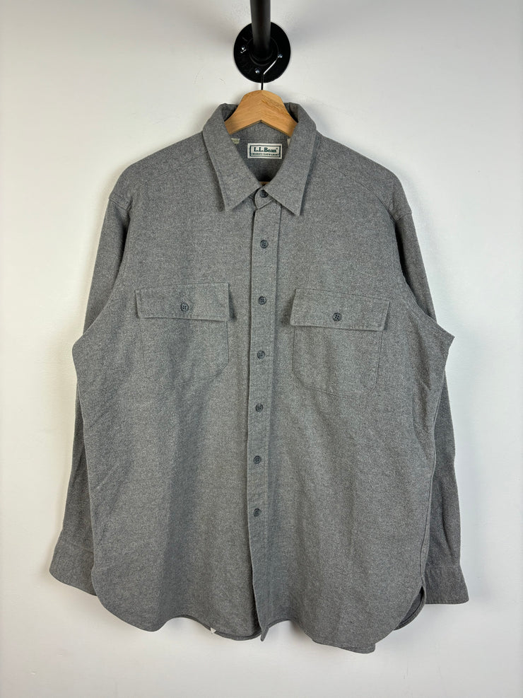 Vintage 90s L.L. Bean Grey Button Up Flannel Shirt