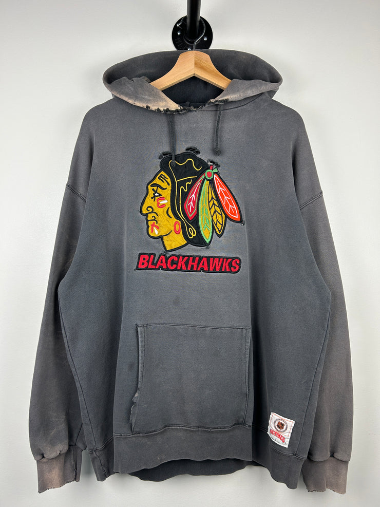 Vintage 90s NHL Nutmeg Chicago Blackhawks Black Hoodie