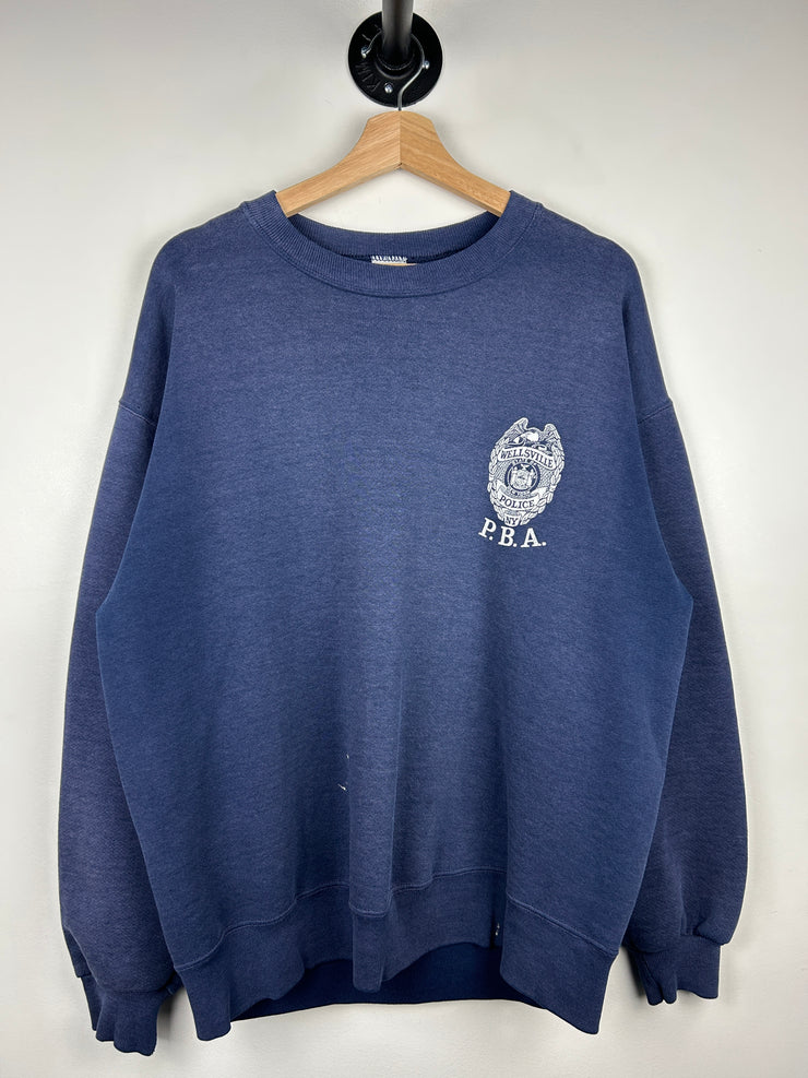 Vintage 90s New York Police Faded Navy Crewneck