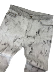 Saint Laurent Hand Painted Grey Denim Jeans