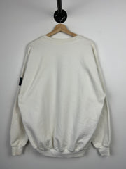 Vintage 90s Skiing Cartoon Art White Crewneck