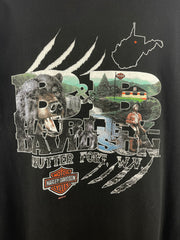 Vintage Harley Davidson When Life Throws You A Cure Lean Into It Black Tee