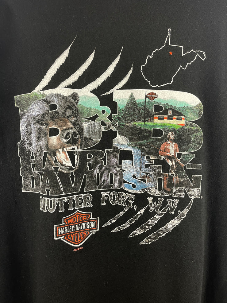 Vintage Harley Davidson When Life Throws You A Cure Lean Into It Black Tee