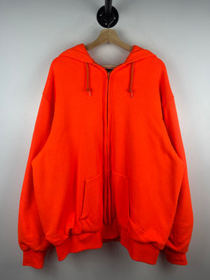 Vintage 90s Camber Blank Orange Thermal Lined Zip Up Hoodie